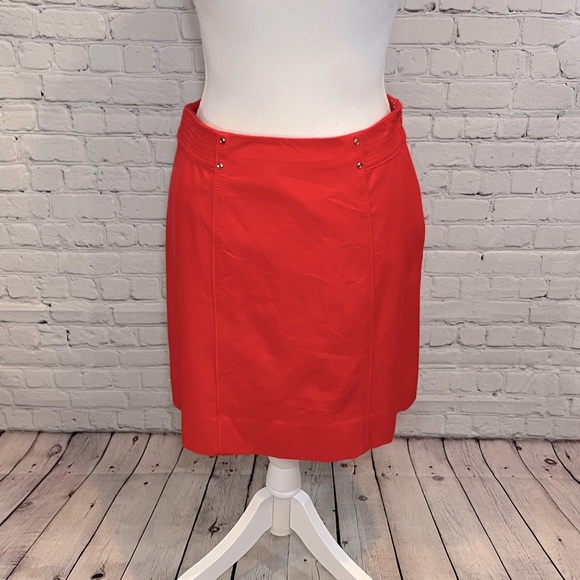 WHITE HOUSE BLACK MARKET Premium Bi Stretch Pencil Skirt Red-0 - Picture 1 of 3